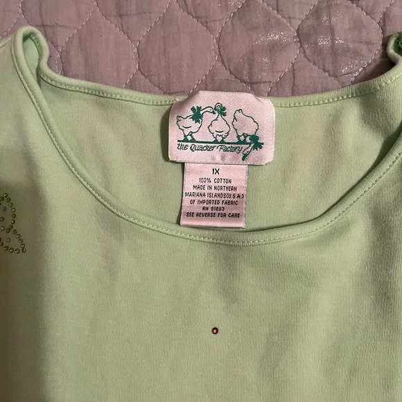 THE QUACKER FACTORY~GREEN BLOUSE~1X - Picture 5 of 8